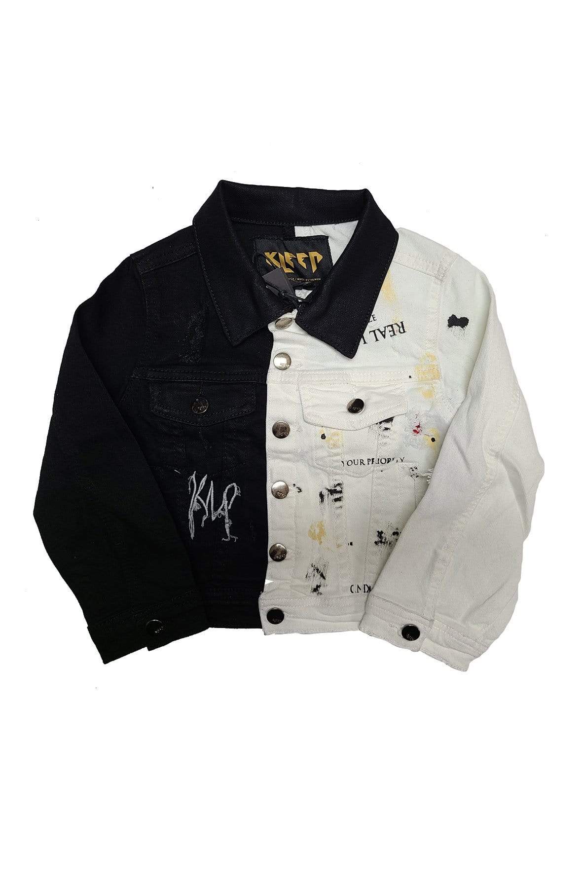 KLEEP Kid's Jacket Pristine Kid's Heavy Washed Half and Half Twill Jacket for Kids