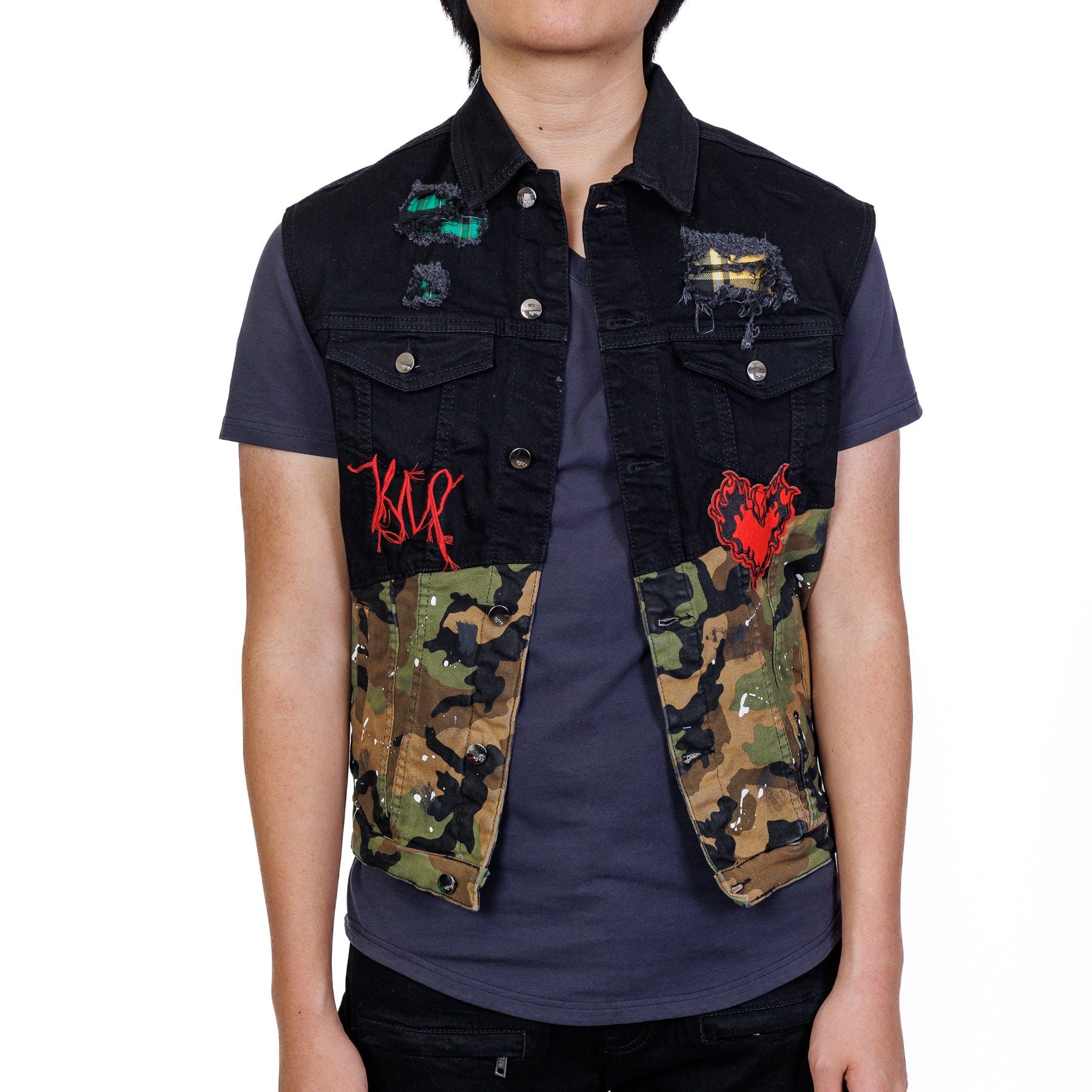 KLEEP Men's Jacket Fike Premium Washed Denim Vest