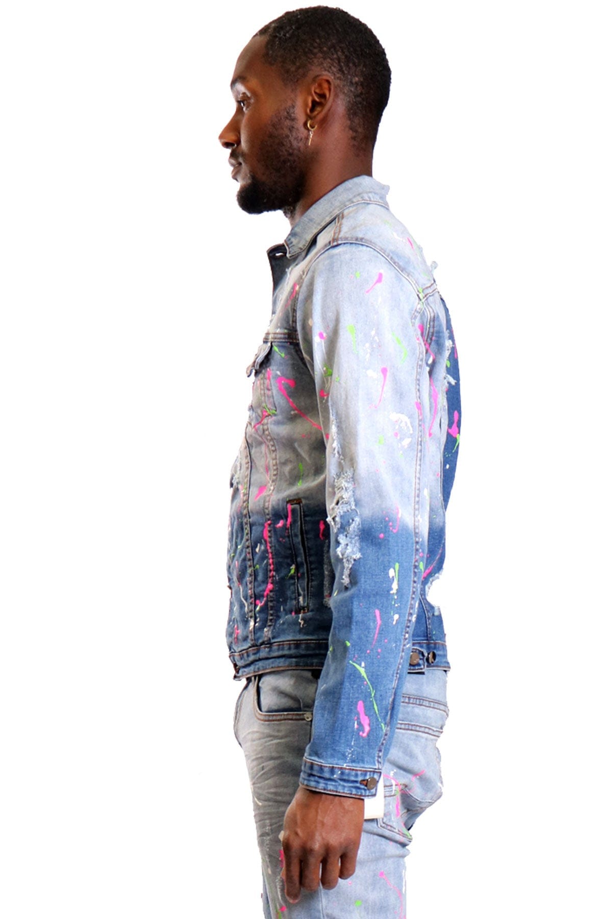 Men's paint clearance splatter denim jacket