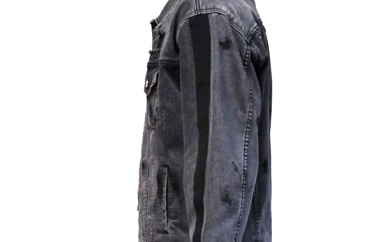 KLEEP Men's Jacket Ranch Premium Washed Sleeve Contrast Taping Denim Jacket