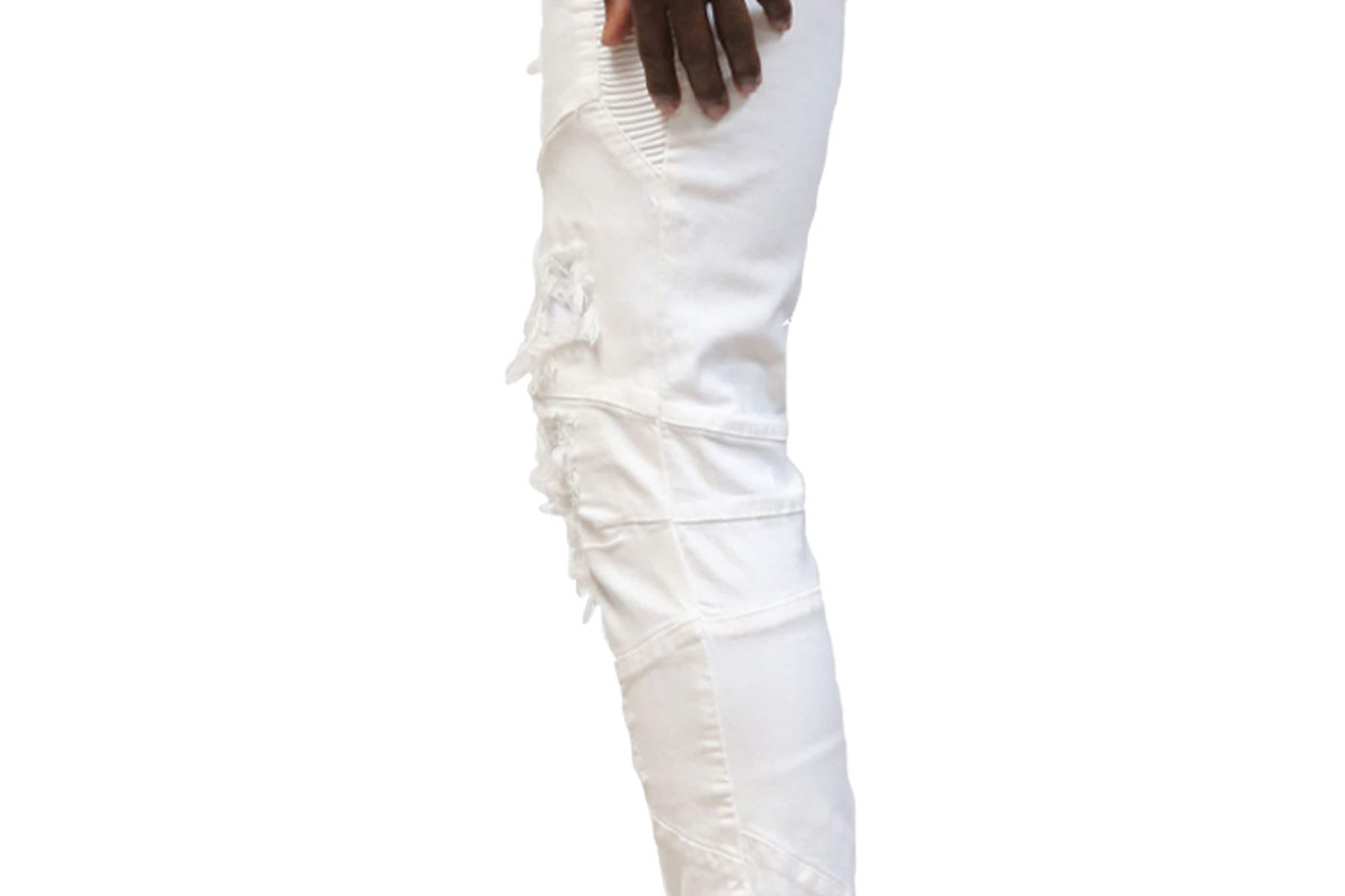 KLEEP Men's Pants Birch Premium Washed Skinny White Denim Pants