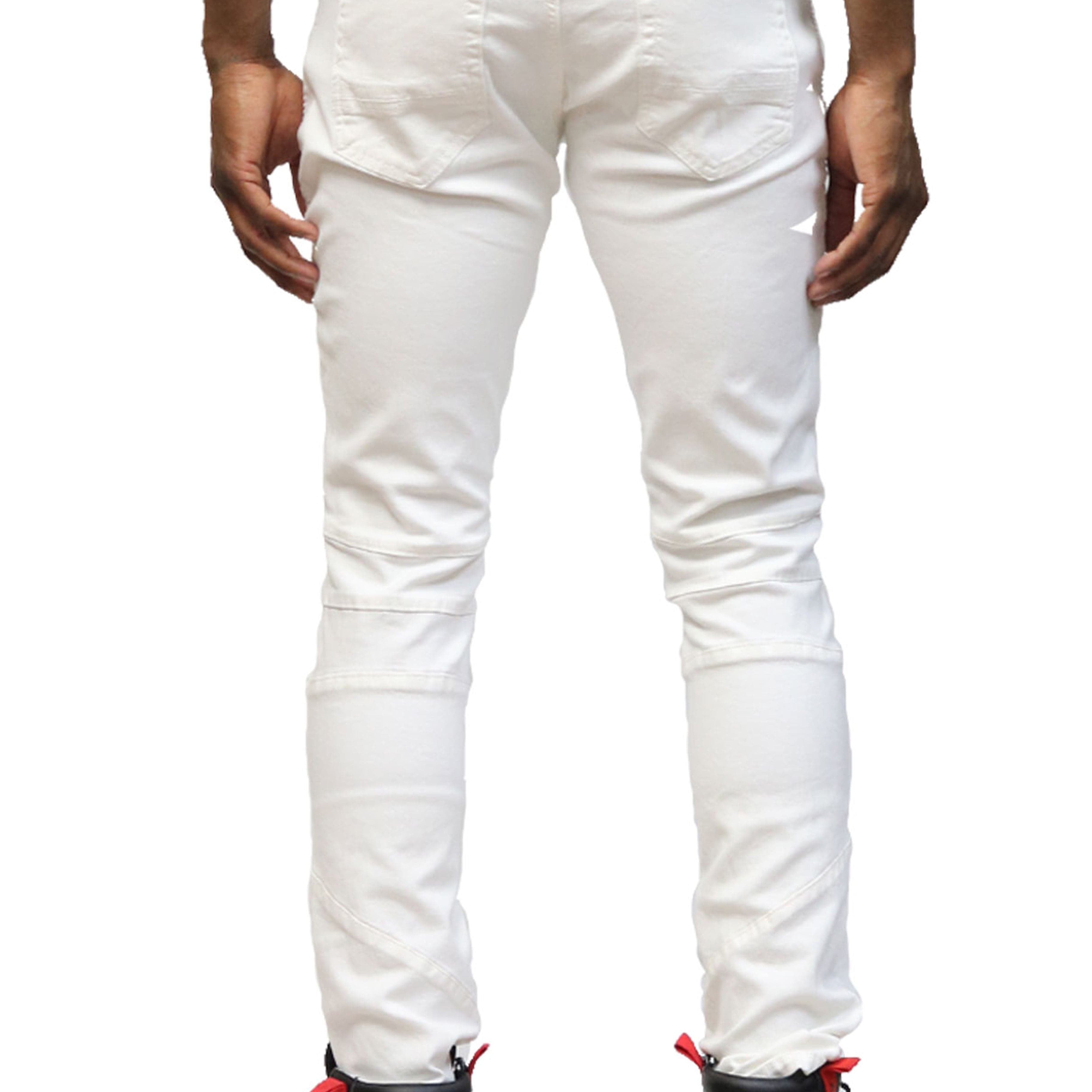 KLEEP Men's Pants Birch Premium Washed Skinny White Denim Pants