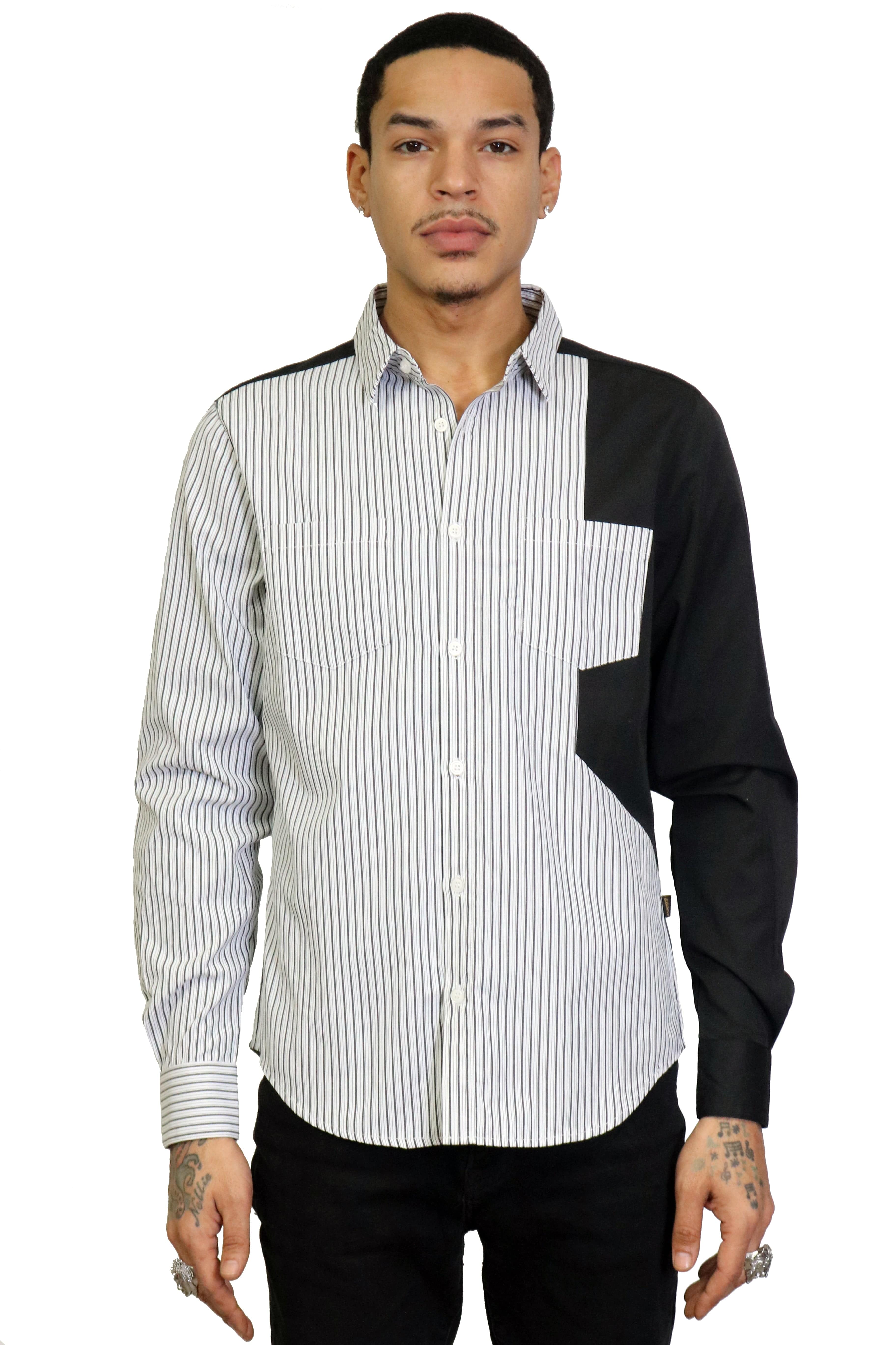 KLEEP Men's Shirt Kao Men's premium pinstripe button down shirt