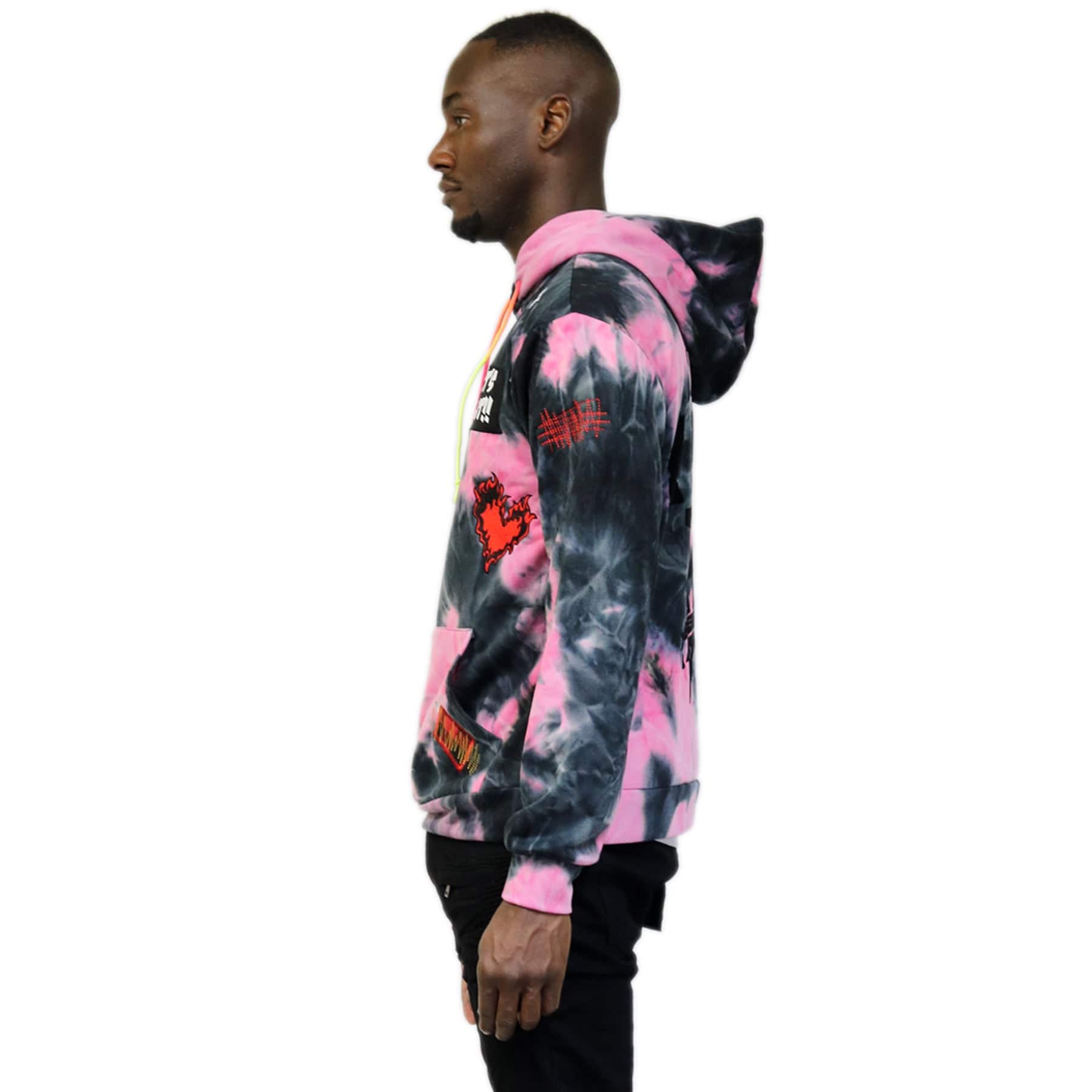 KLEEP Men's Sweatshirt Merlot Premium Tiedye Pullover Hoodie
